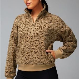 Fabletics Tan and Black Patterned Sweatshirt
